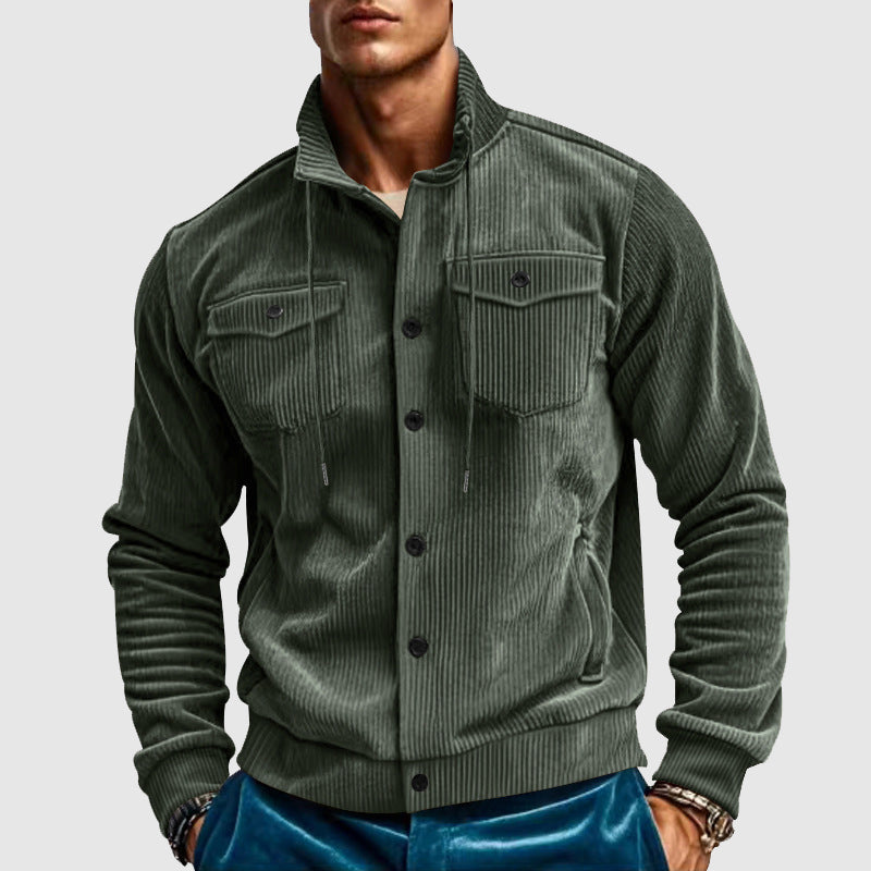 Roberto Russo Men's Corduroy Bomber Jacket - Stylish & Comfortable Outerwear for Fall/Winter