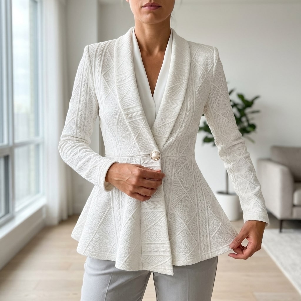 Ananya Women’s Jacket – Sculpted Peplum Fit