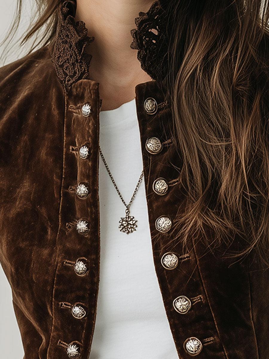 Melany Women’s Blazer Jacket – Suede Mock Neck Long Sleeve