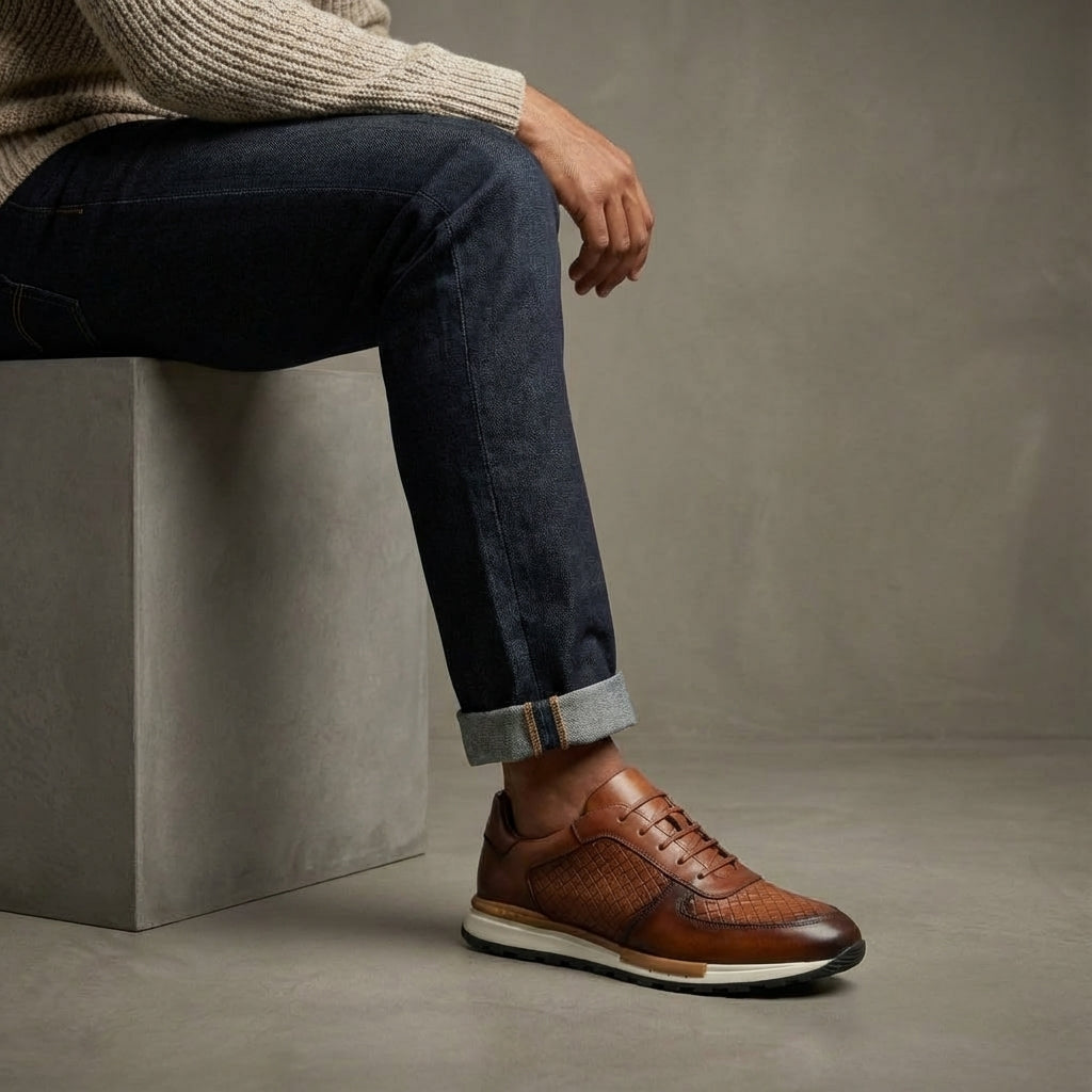 Cesare Firenze Leather Trainers