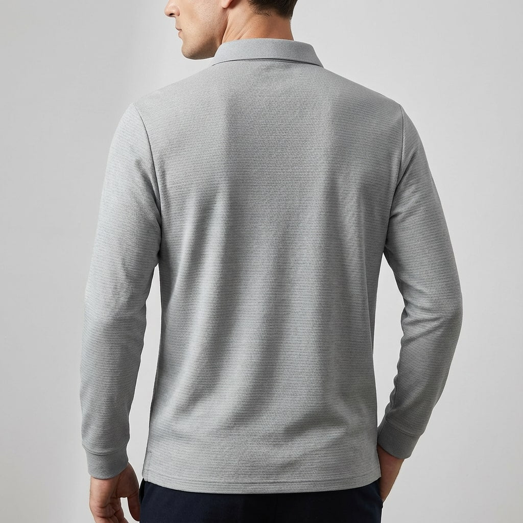 Northwood Men’s Long Sleeve Polo – Soft Woven Fabric with Structured Collar