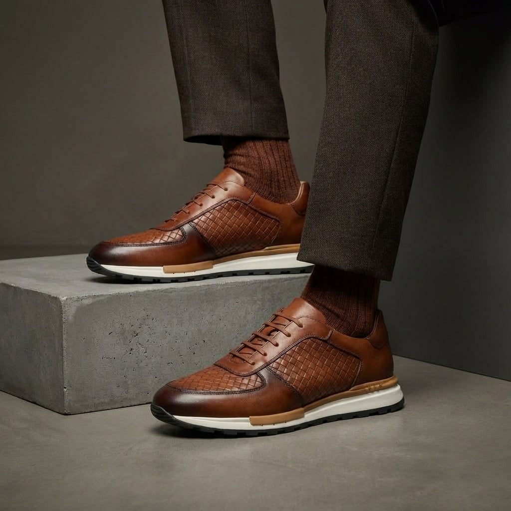 Cesare Firenze Leather Trainers