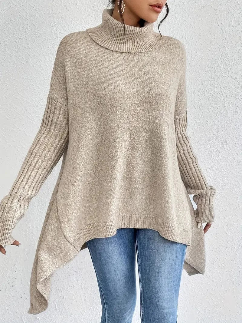 Vienna Women’s Turtleneck Sweater – Relaxed Oversized Fit in Cashmere Blend