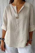 Rowena Linen Tops – Relaxed Fit Ladies Linen Shirt for Effortless Summer Style