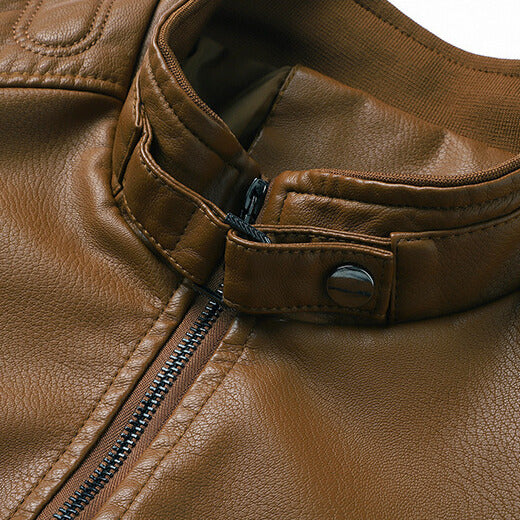 Thomas Men’s Leather Jacket – Structured Zip-Up Moto Jacket