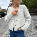 Dorian V-Neck Button Crop Top Sweater