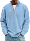 Ramon Men’s Half Zip Sweater – Ribbed Knit Pullover with Relaxed Fit