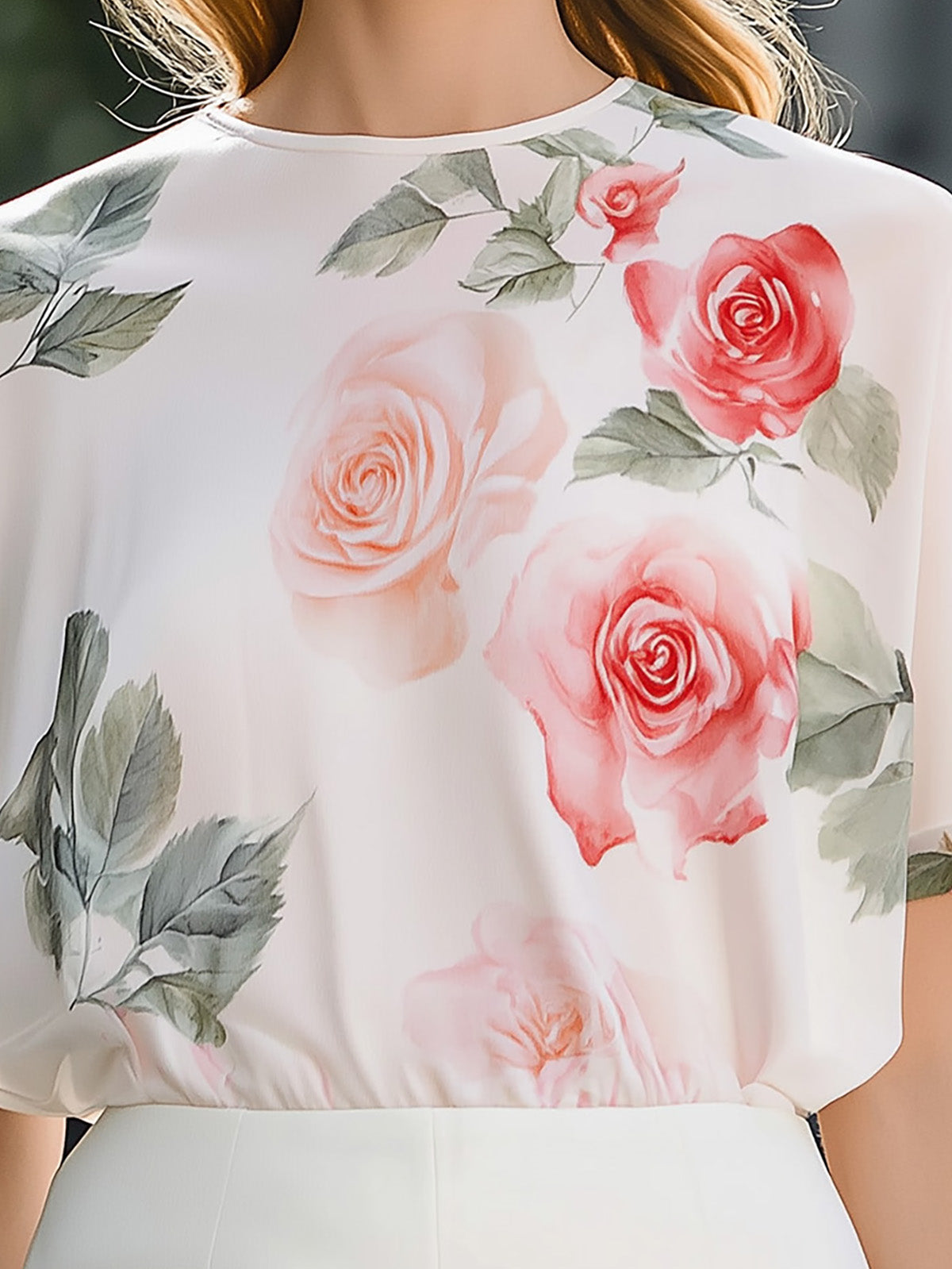 Venice Red Floral Chiffon Blouse