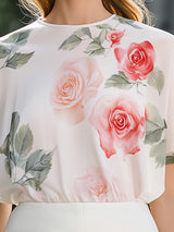 Venice Red Floral Chiffon Blouse