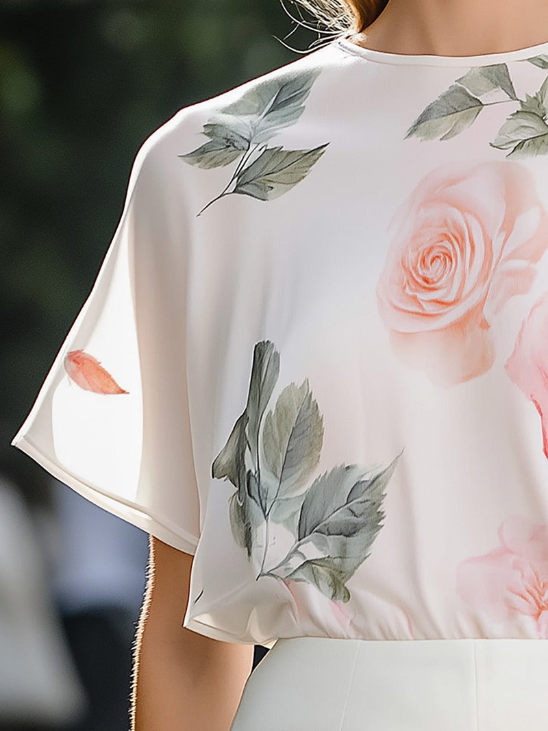 Venice Red Floral Chiffon Blouse