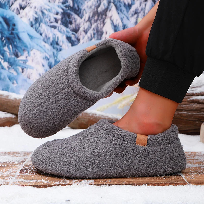 Frostelle Unisex Teddy Fleece Slides – Ultra-Soft Plush Indoor & Outdoor Comfort