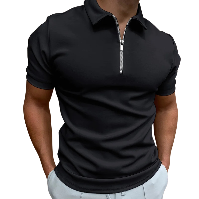 Dario Mid-Zip Polo - Slim-Fit Knit Polo with Modern Half-Zip Styling