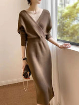Tatum Chic V-Neck Casual Knit Dress