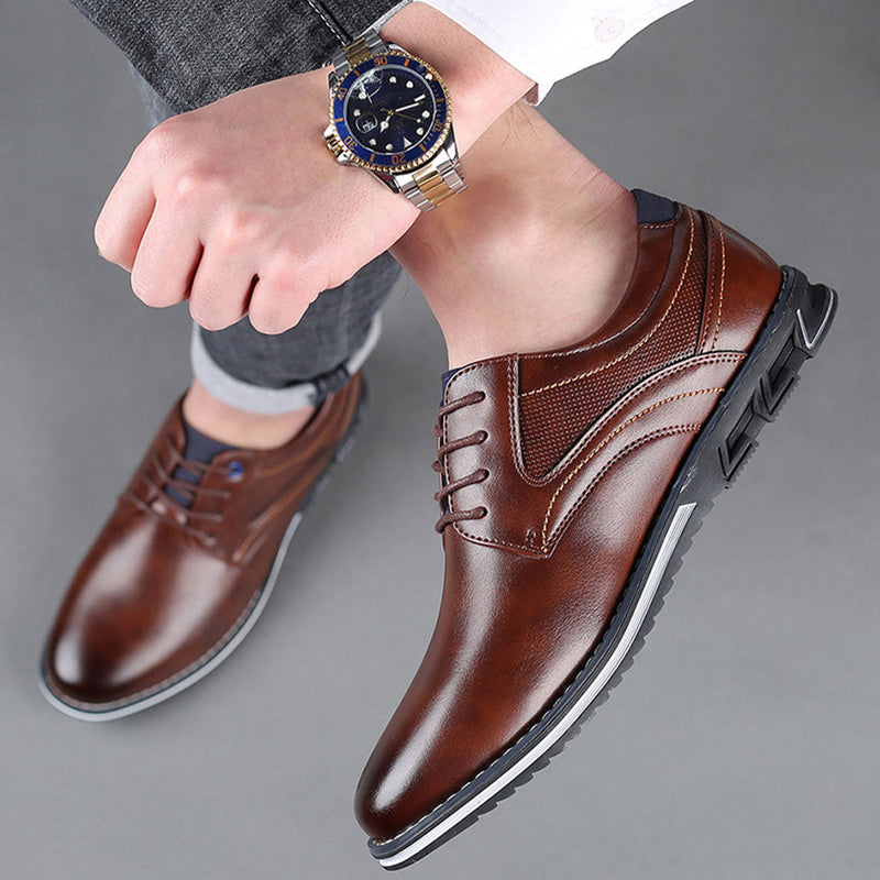 Noah Classic Leather Lace-Ups – Timeless Leather Sneakers for Everyday Wear