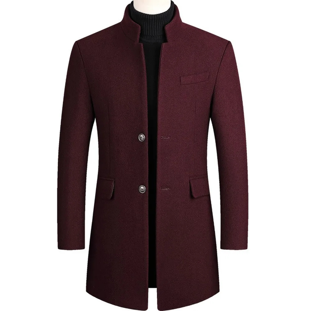 Mannix Men’s Wool Overcoat – Long Winter Coat with Insulated Lining