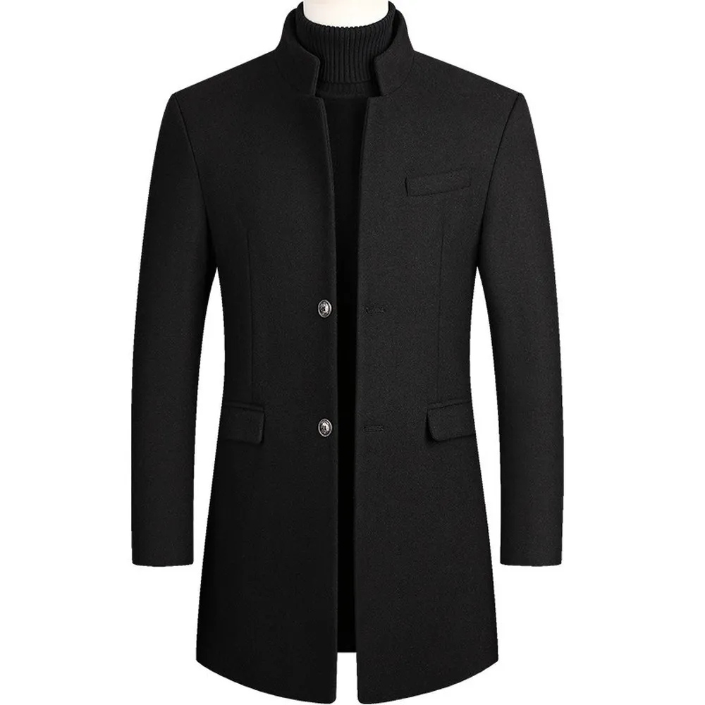 Mannix Men’s Wool Overcoat – Long Winter Coat with Insulated Lining