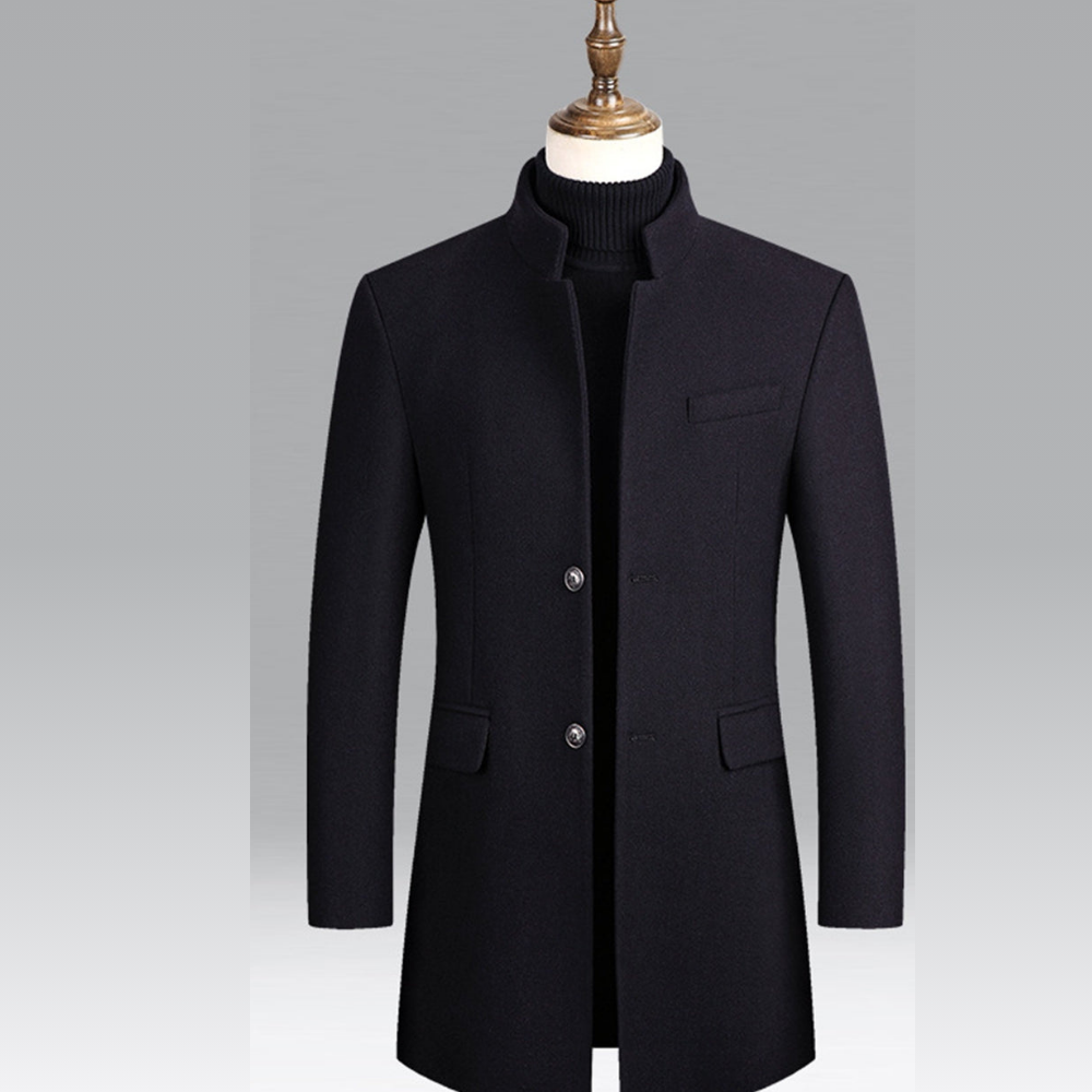 Mannix Men’s Wool Overcoat – Long Winter Coat with Insulated Lining