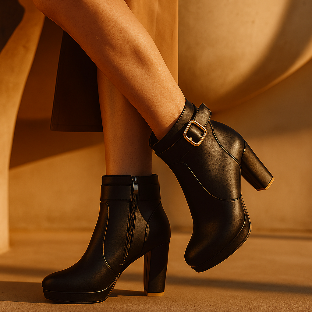 Elettra Women’s Platform Boots – High Heeled Ankle Boots