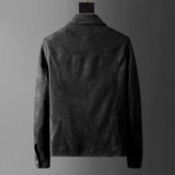 Weston Suede Trucker Jacket -  Structured Fit with Classic Snap Design