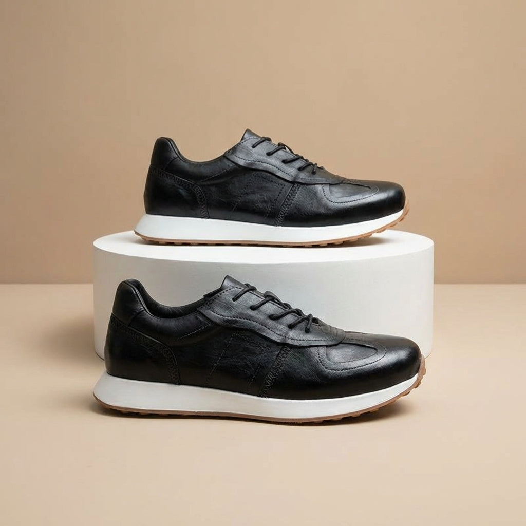 Westfield Italian Cowhide Leather Sneakers — Hand-Stitched Cushioned Casual Footwear