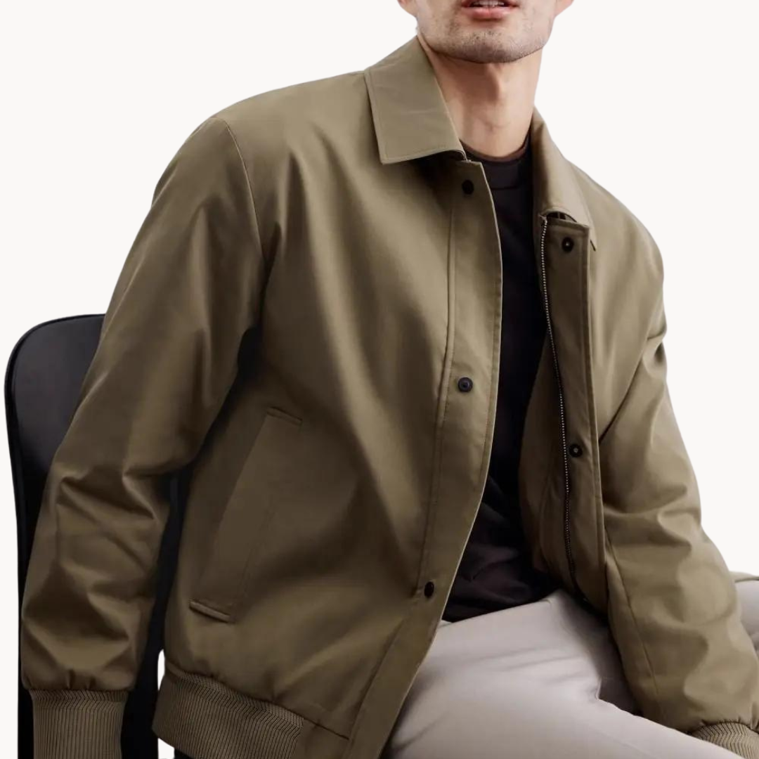 Rafael Men’s Canvas Jacket – Zippered Casual Business Jacket
