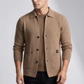 Matteo Men’s Cardigan – Textured Knit Shirt-Style Cardigan