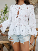 Ronan Lace Pleated Casual Boho Top