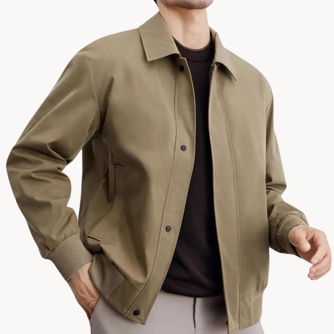 Rafael Men’s Canvas Jacket – Zippered Casual Business Jacket