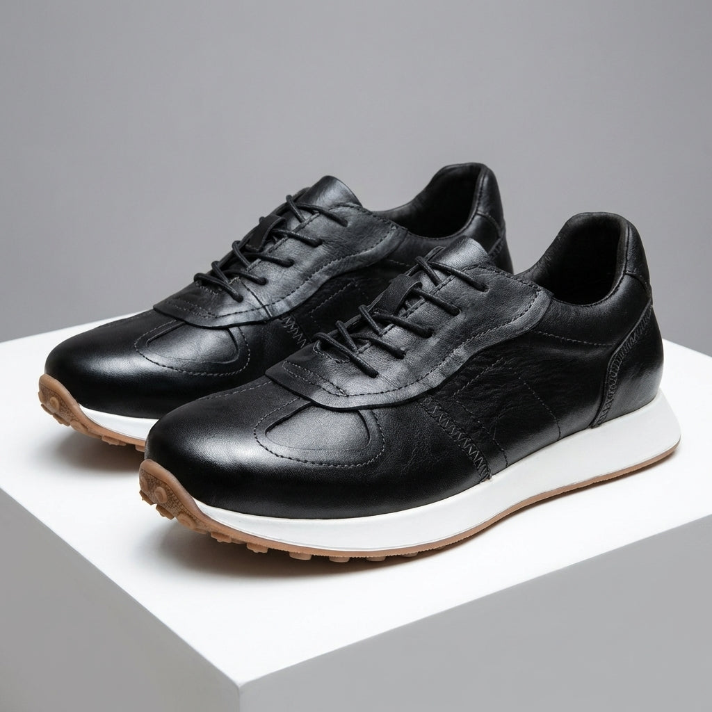 Westfield Italian Cowhide Leather Sneakers — Hand-Stitched Cushioned Casual Footwear