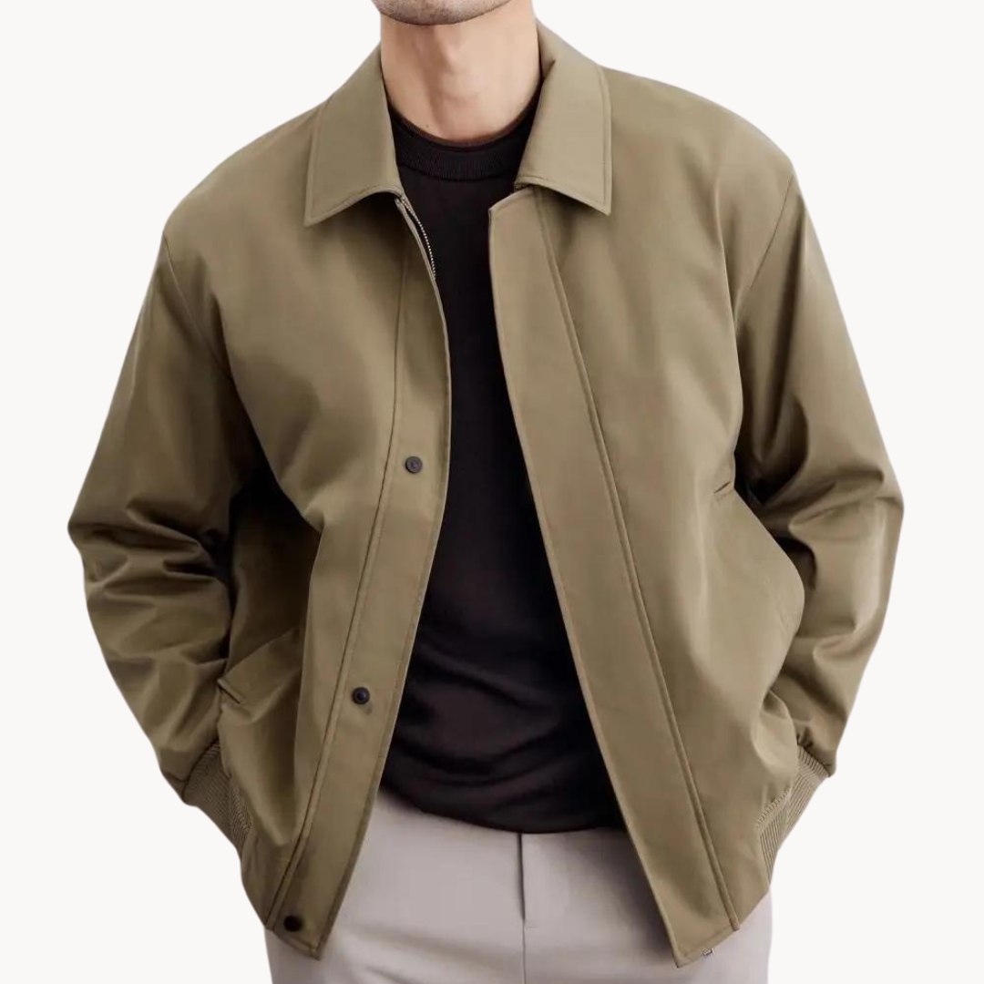 Rafael Men’s Canvas Jacket – Zippered Casual Business Jacket