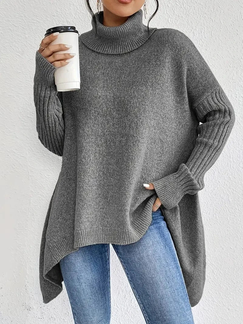 Vienna Women’s Turtleneck Sweater – Relaxed Oversized Fit in Cashmere Blend