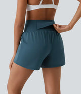 Sienna Performance Pocket Shorts – High-Waist Yoga Shorts with Coverage & Storage