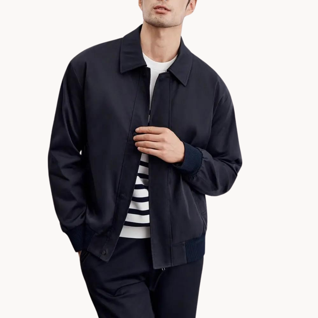 Rafael Men’s Canvas Jacket – Zippered Casual Business Jacket