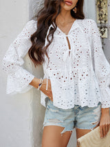 Ronan Lace Pleated Casual Boho Top