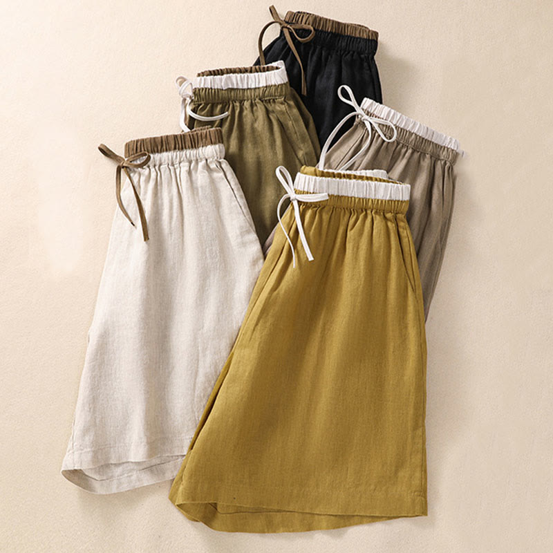 Jasmin Linen Drawstring Shorts – Lightweight Casual Summer Shorts