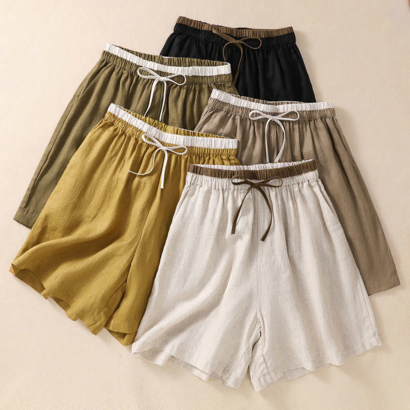 Jasmin Linen Drawstring Shorts – Lightweight Casual Summer Shorts