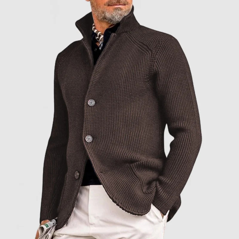 Nolan Men’s Cardigan Sweater – Textured Knit with Relaxed Fit for Casual Layering