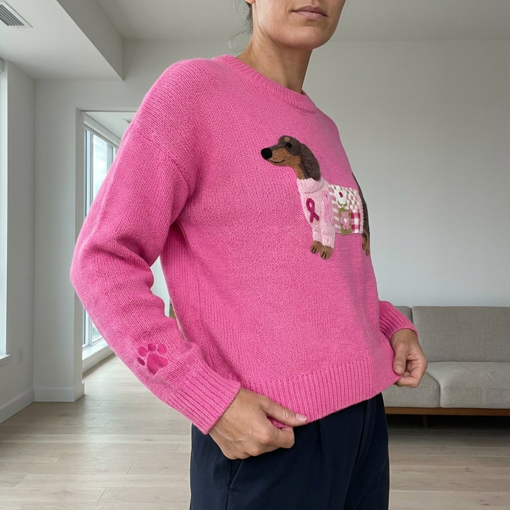 Daphne Women’s Sweater – Dachshund Design Jumper