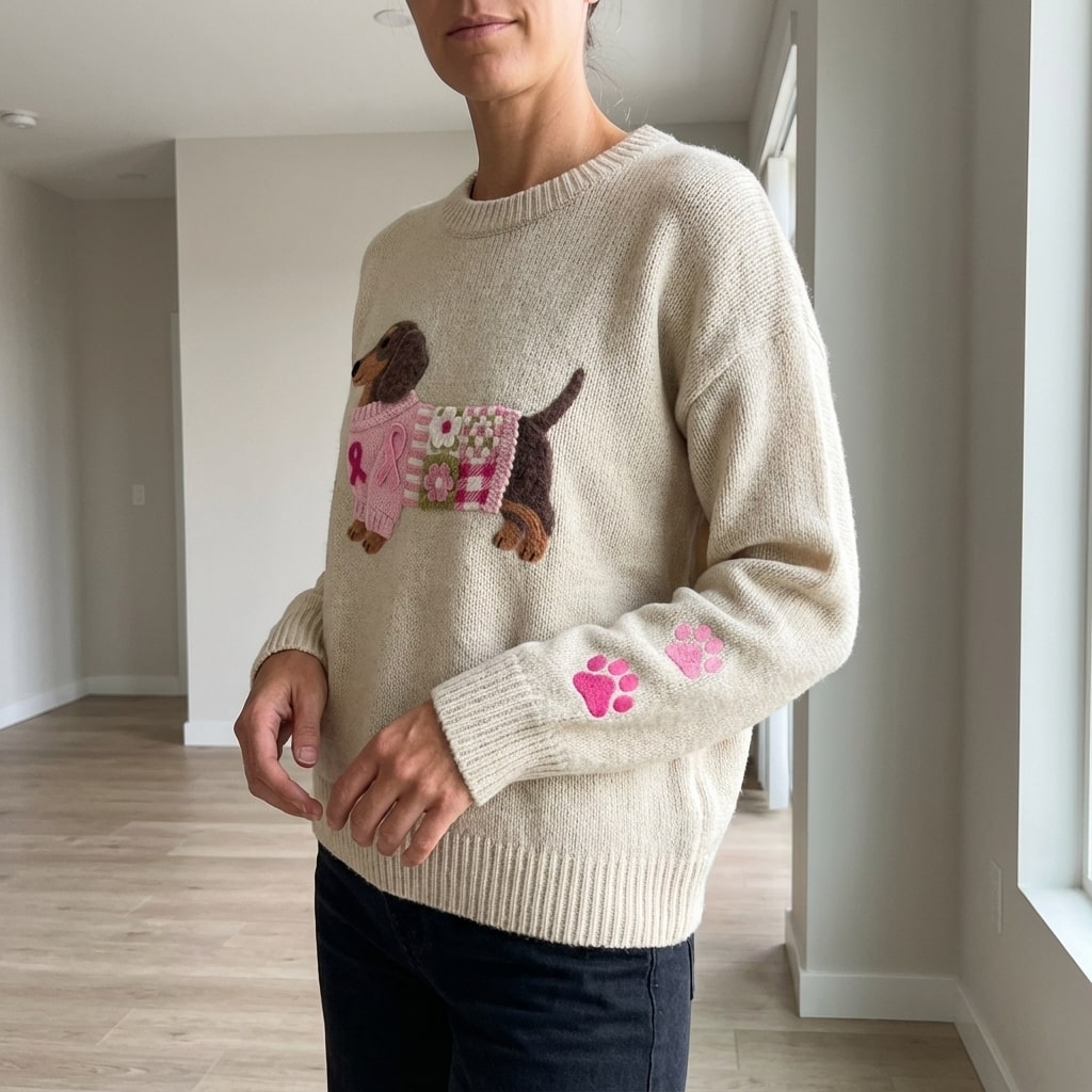 Daphne Women’s Sweater – Dachshund Design Jumper