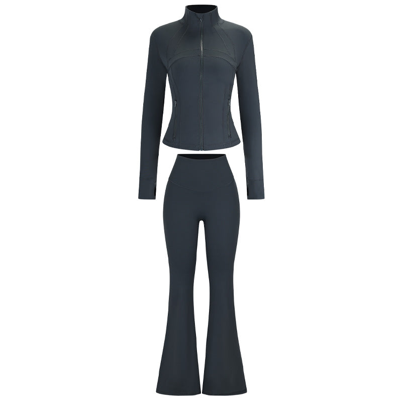 Finn Slimming Zip Jacket & Flared Pants Set
