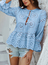 Ronan Lace Pleated Casual Boho Top