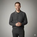 Franco Men’s Knit Polo Sweater – Herringbone Textured Pullover