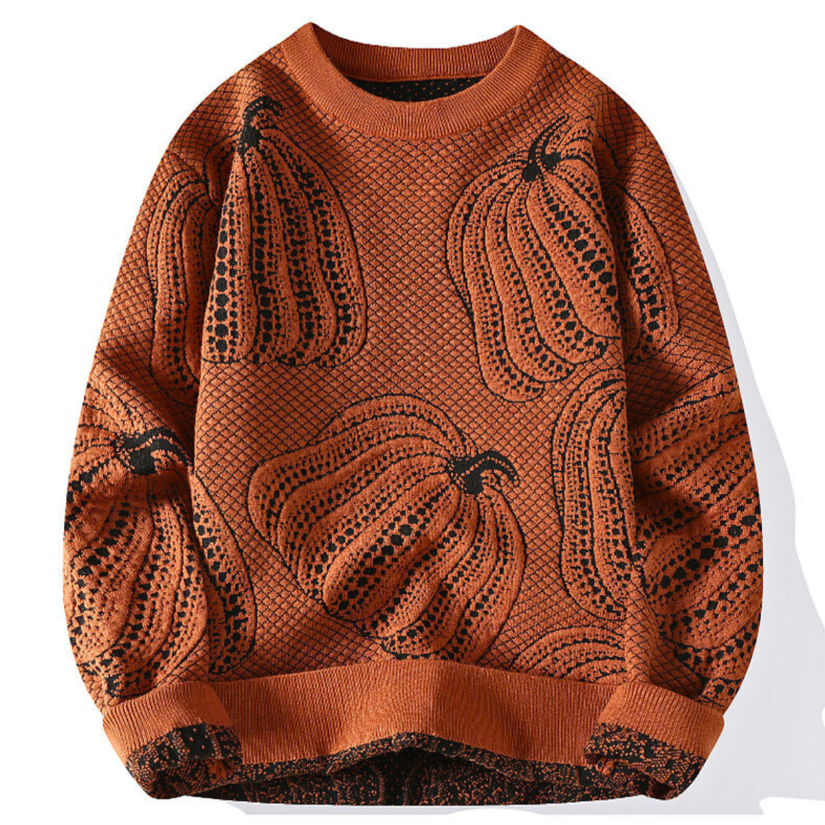 Mason Men’s Sweater – Cozy Pullover Knit with Seasonal Pumpkin Pattern