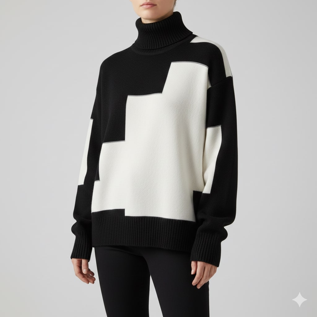 Lovi Women’s Turtleneck Sweater – Soft Knit Pullover with Warm Ribbed Texture