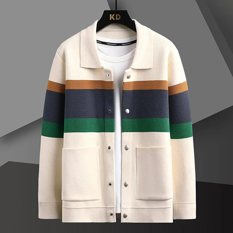 Rome Striped Varsity Knit Jacket