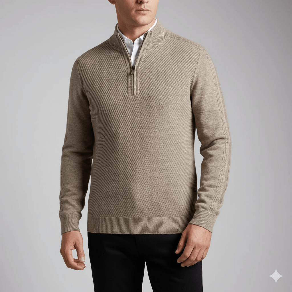Sven Men’s Quarter-Zip Sweater – Lightweight Soft Knit Pullover