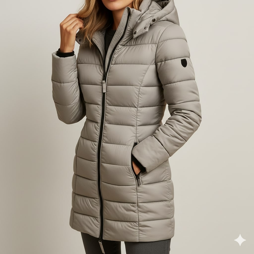 Winona Women’s Puffer Jacket – Quilted Hooded Lightweight Winter Coat