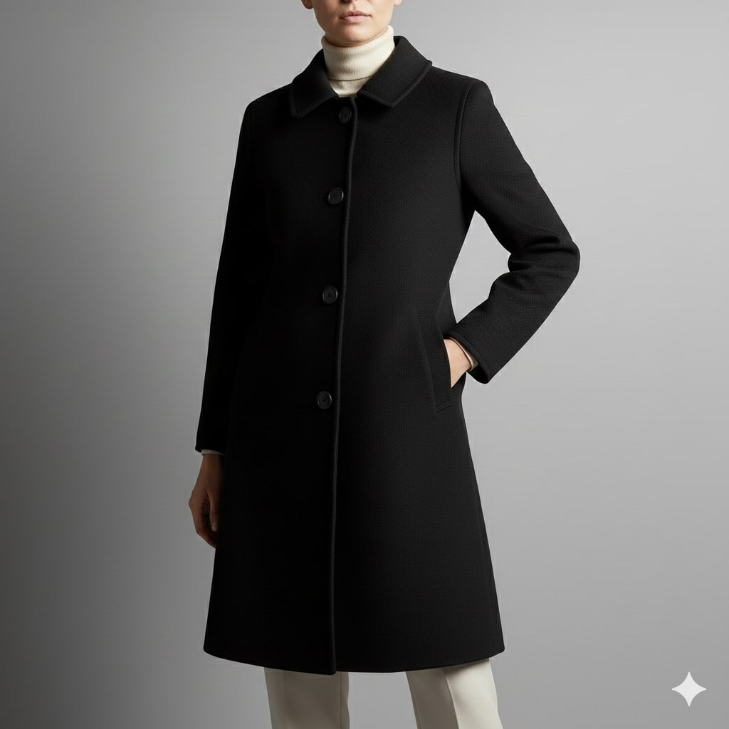 Eloisa Women’s Wool Coat – Virgin Wool Overcoat with Tailored Straight Cut