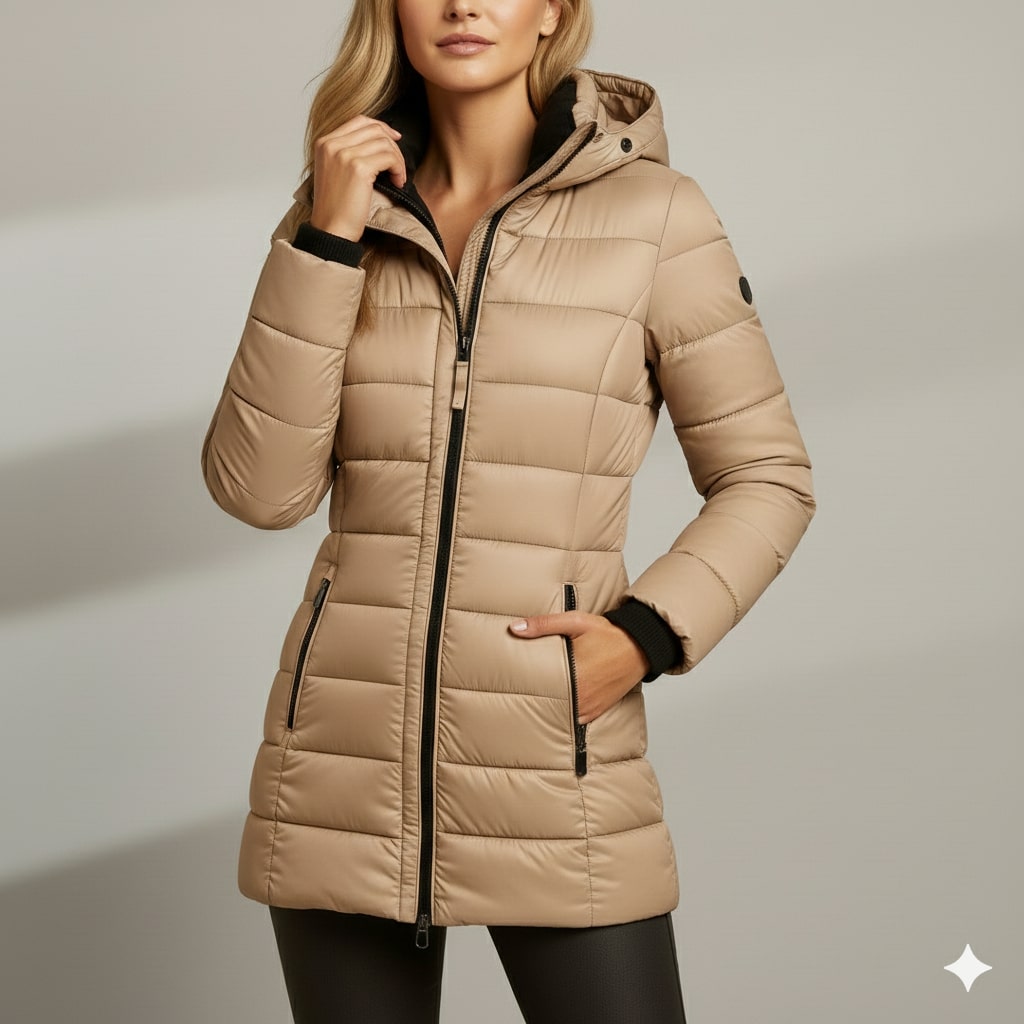 Winona Women’s Puffer Jacket – Quilted Hooded Lightweight Winter Coat