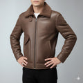 Harlan Men’s Shearling Coat – Suede-Style Winter Jacket